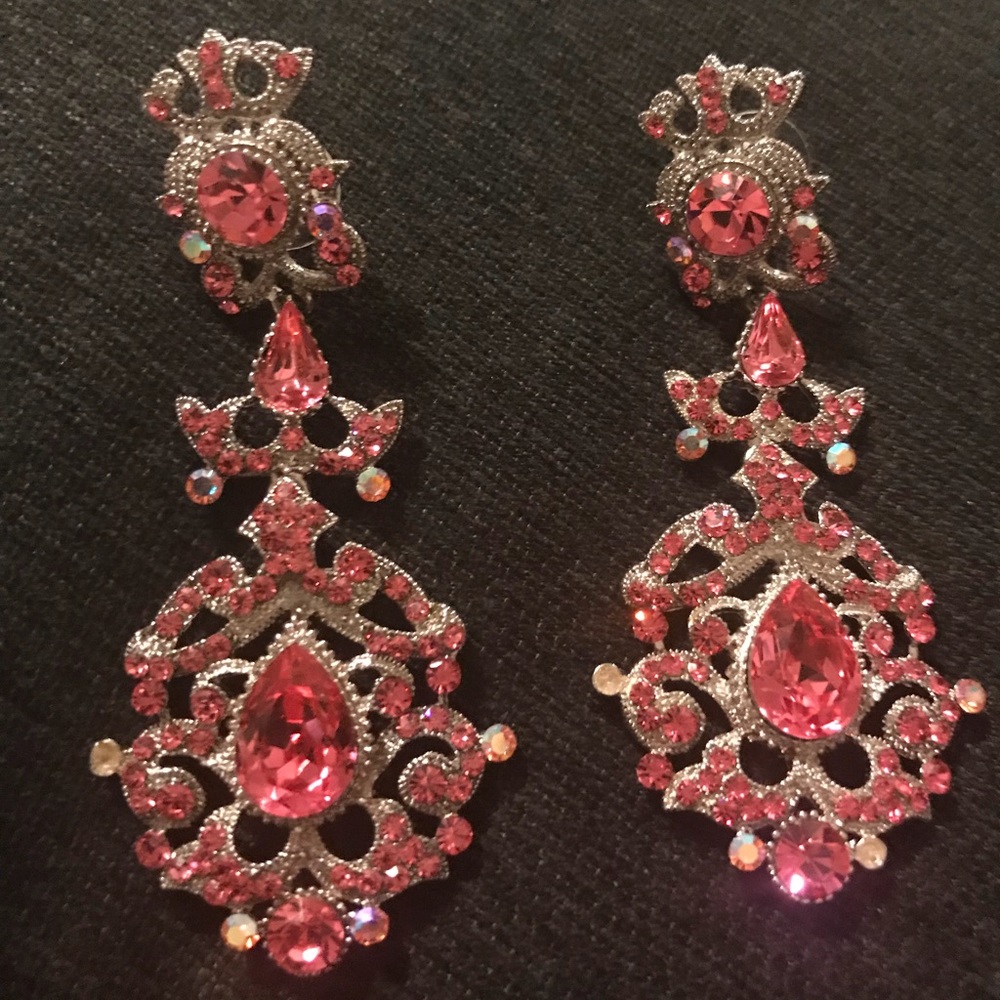 Swarovski crystal, pink earings